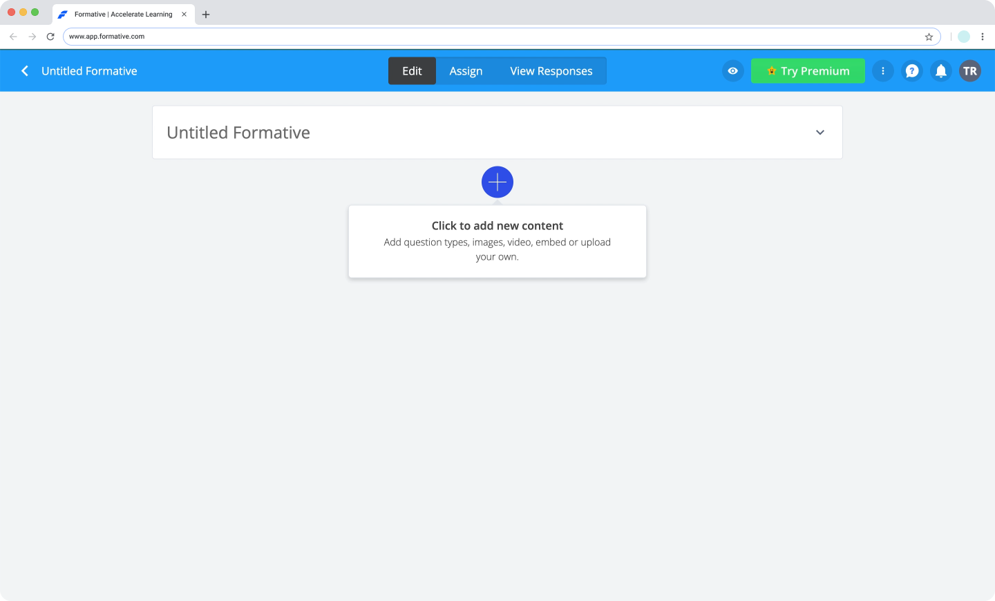 Formative interface showing personalized onboarding and educator workflow.