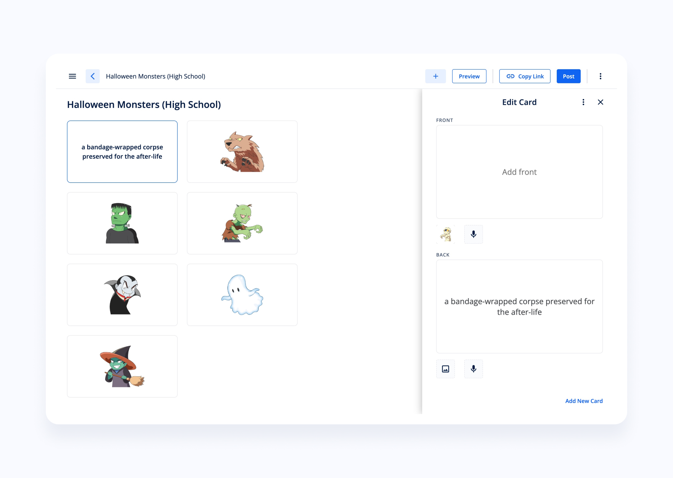 Shared content creation experience supporting reusable instructional material.